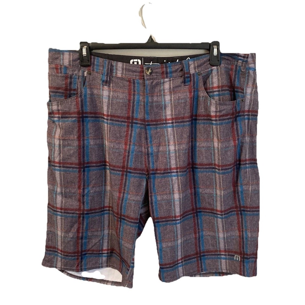 Travis Mathew Mens 40 Plaid Golf Performance Shorts 11" Inseam
